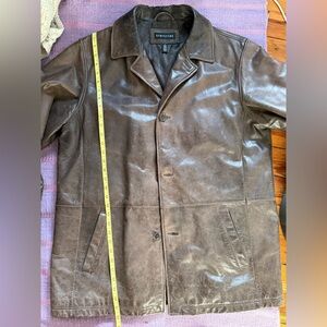 Structure Dark Brown Leather Trench Coat